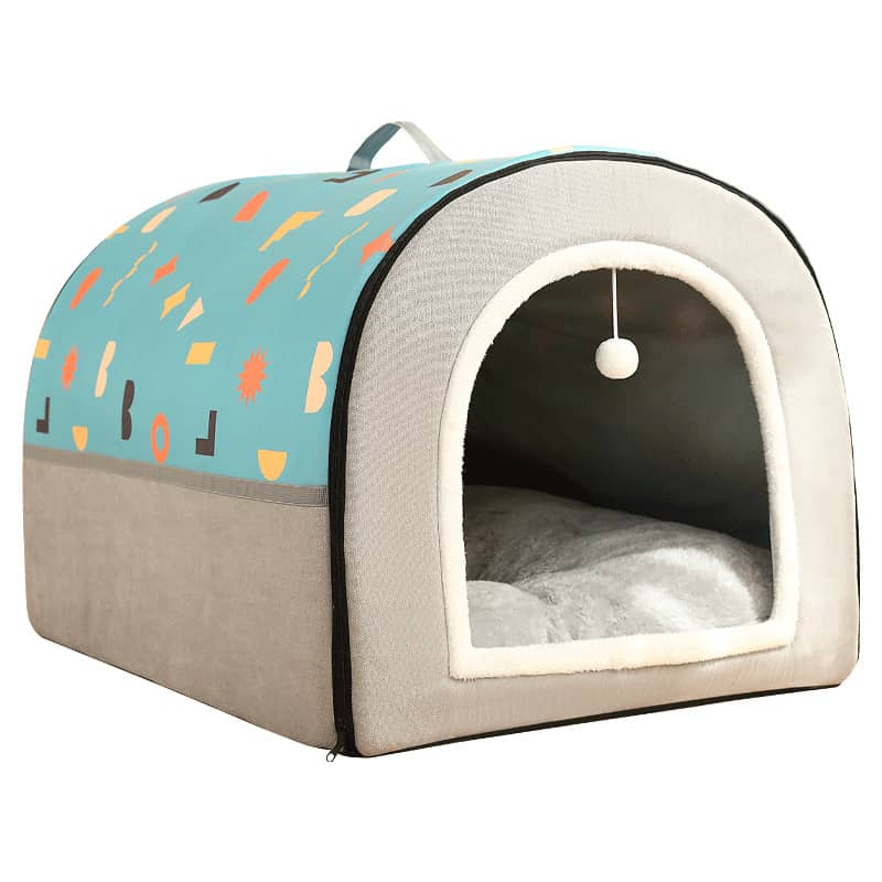 Semi-enclosed pet bed